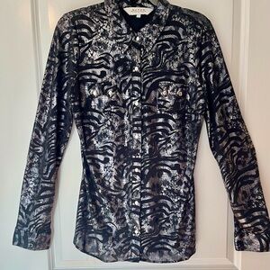 Roper Black and Silver Patterned Shirt